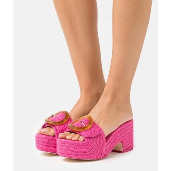 Cult Gaia Cleia Platform Sandal in Qajar Rose, Size: 7 - Picture 1 of 11